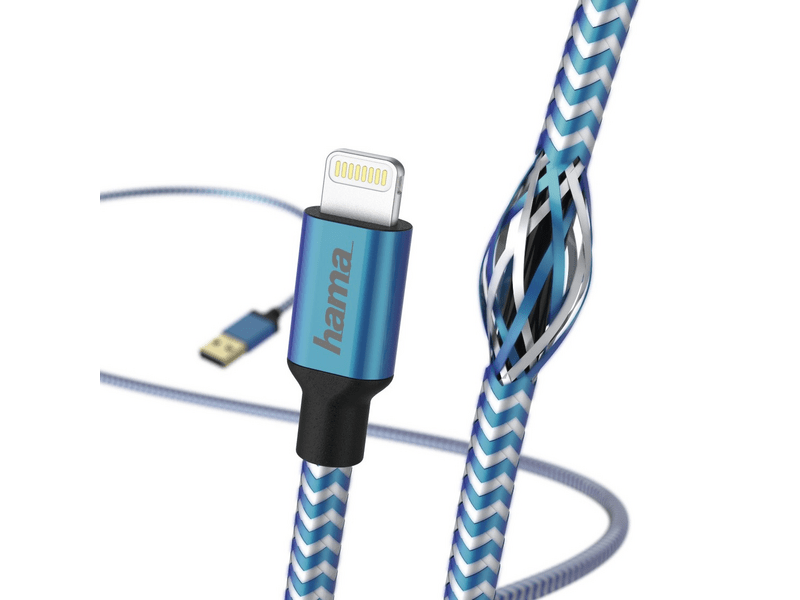 Hama Reflective Lightning adatkábel, 1.5 m, kék (201553)