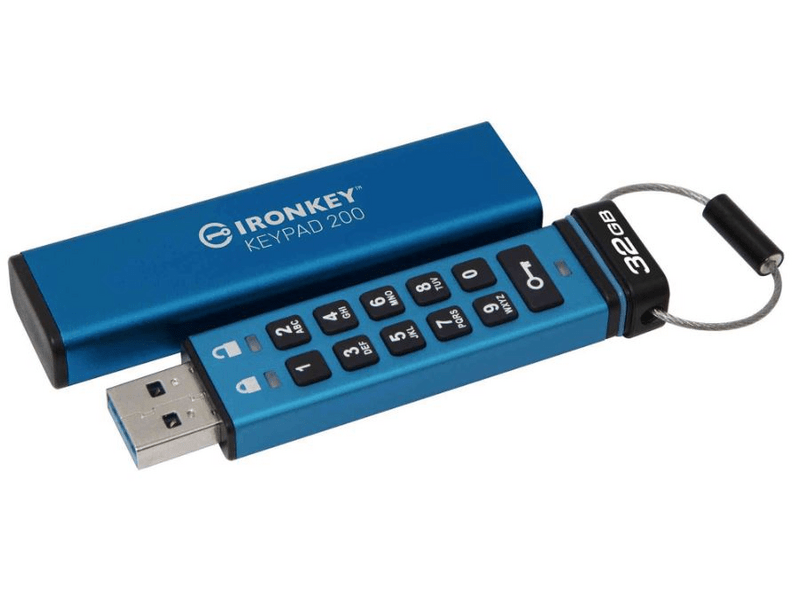 Kingston IronKey Keypad 200 Series USB 3.2 Pendrive, 32Gb