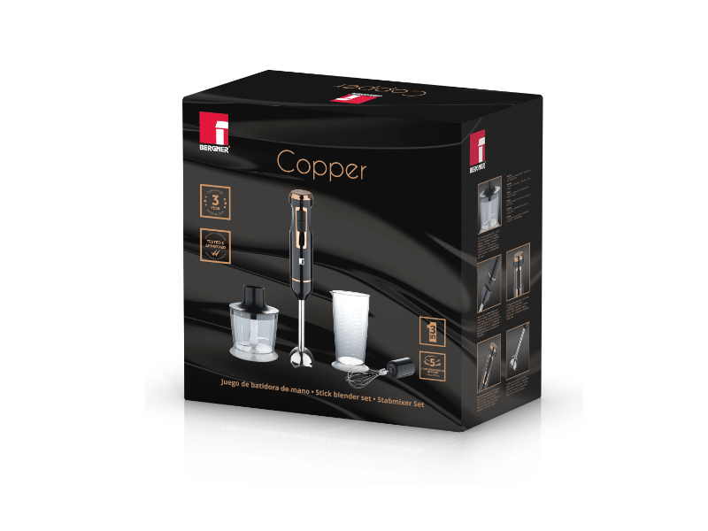 Bergner BG-53004-CP Botmixer szett, 1000W