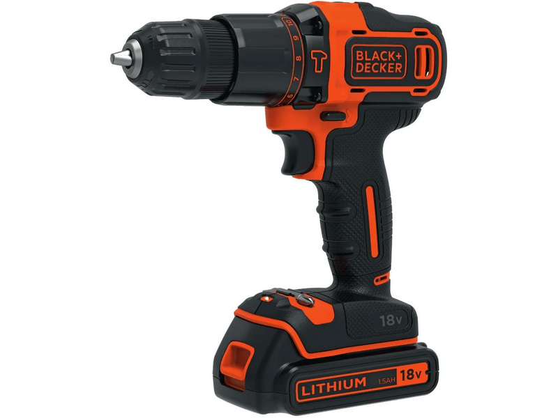 Black+Decker BDCHD18K1B2-QW ütvefúró/csavarozó, 400 mA töltő, 2 akkumulátor, koffer