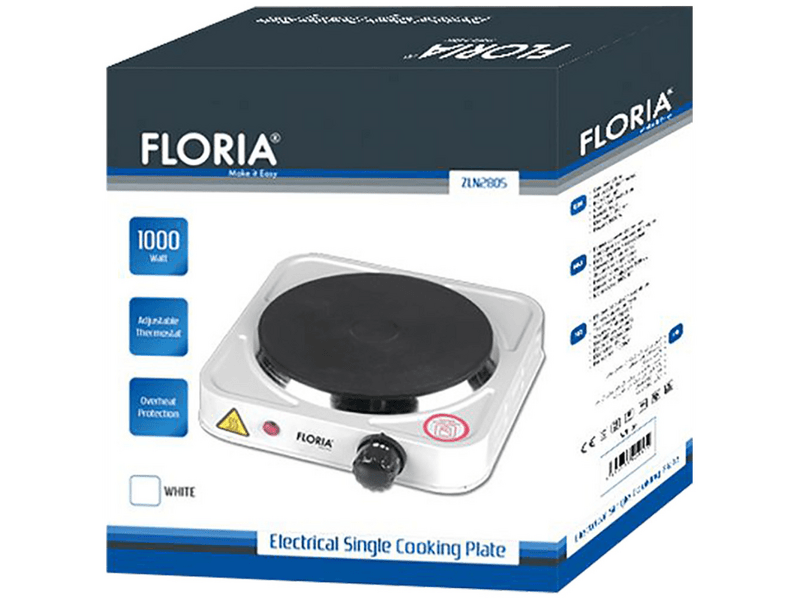 Floria ZLN2805 elektromos főzőlap, 15 cm, 1000 W, fehér