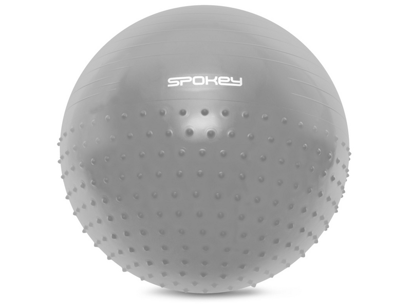 Spokey 42731 Half fit gimnasztika labda masszázsrésszel, pumpával, 75 cm