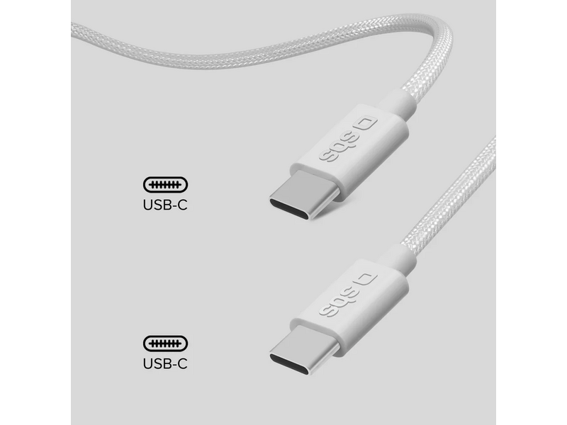 SBS USB-C - USB-C 4.0 kabel, bijeli (TECABLETISSUETCC40GB)