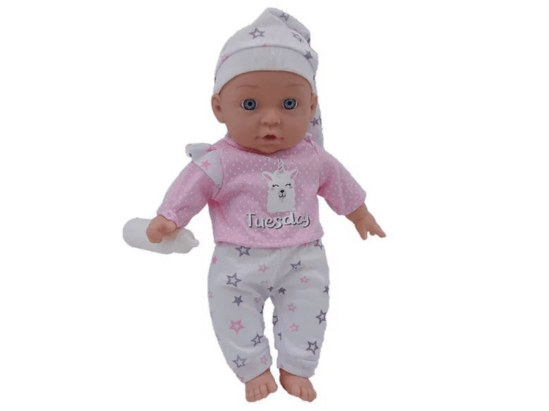 Hangot adó játékbaba lámakornis ruhában - 35 cm (WZB102-10)