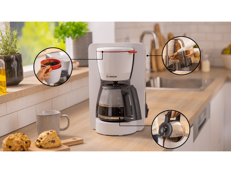 Bosch MyMoment Kávéfőző, Fehér (TKA2M111)