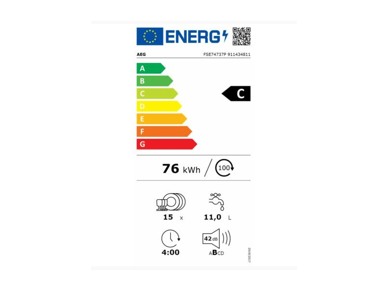 AEG FSE74737P Beépíthető mosogatógép