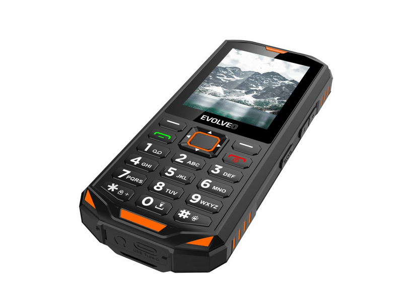Evolveo StrongPhone X5 Mobiltelefon, fekete/narancssárga