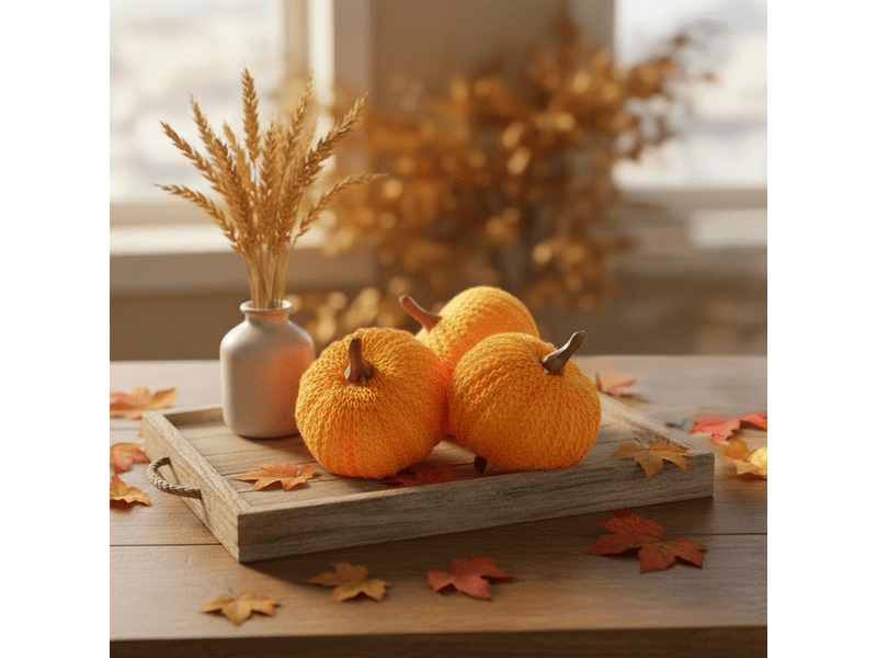 Family 59038 Őszi dekoráció, tök szett, csipeszes, narancssárga, 3 db