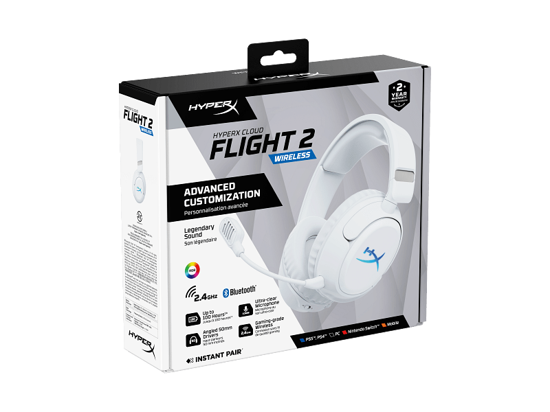 HyperX Cloud Flight 2 Gamer headset, fehér (B5VC5AA)
