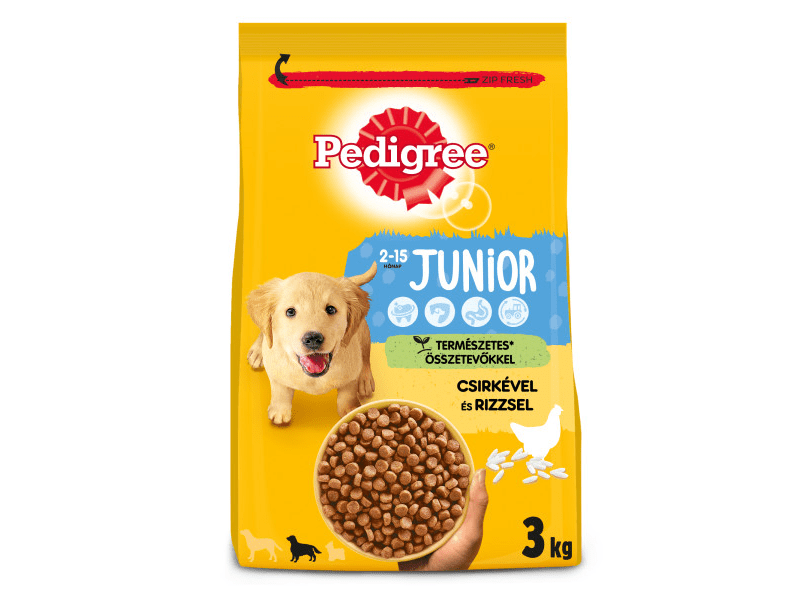 Pedigree száraztáp csirkehússal és rizzsel kölyökkutyák számára, 3 kg (395332)