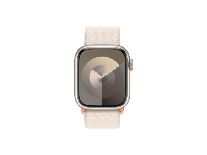 Apple Watch Series 9 (2023) GPS – 41 mm-es csillagfény alumíniumtok, csillagfény sportpánt (MR8V3QH/A)