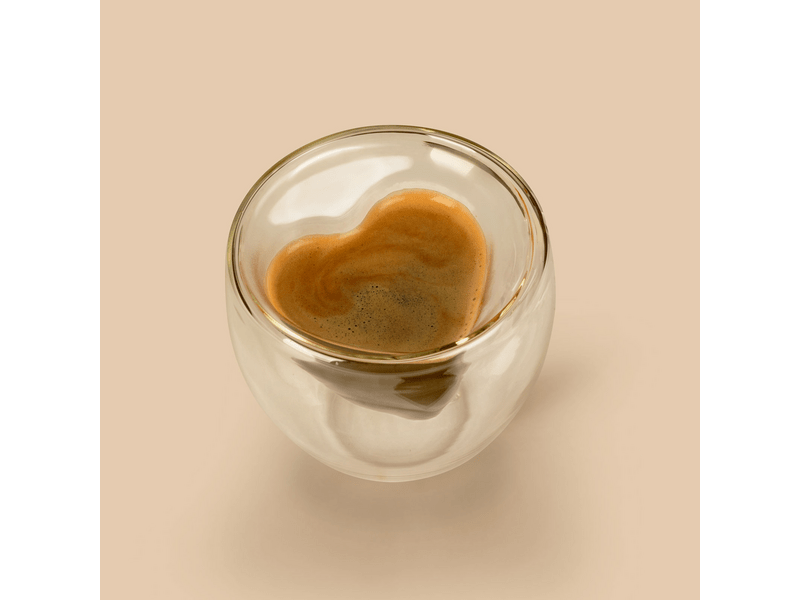 Vog & Arths 57176K Duplafalú üvegpohár, szív formával, 180 ml