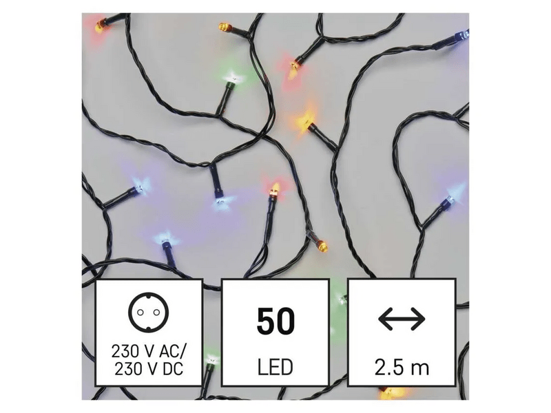 Emos LED fényfüzér, többszínű, 2,5m (D5AM03)