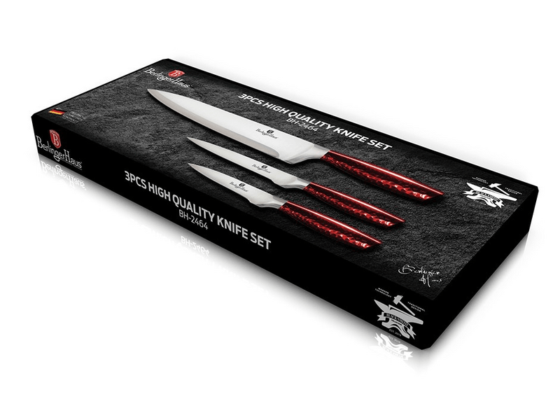 Berlinger BH2464 3 részes késkészlet, Burgundi