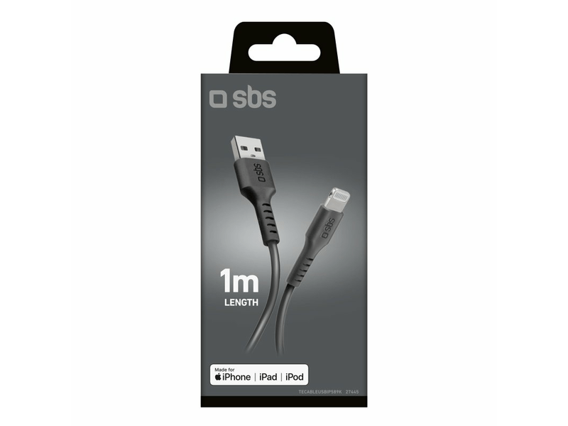 SBS  USBA/Lightning kábel 1 m, fekete