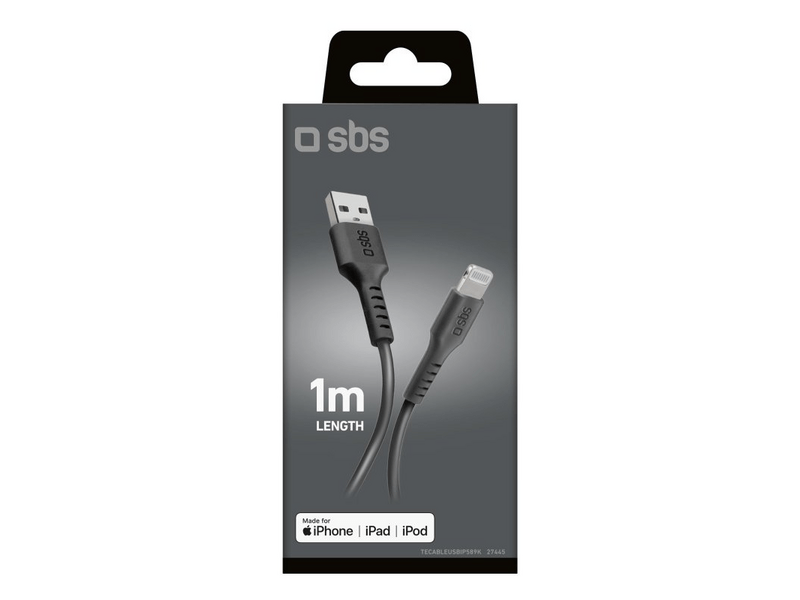 SBS USB-A/Lightning kabel 1 m, crni (TECABLEUSBIP589K)