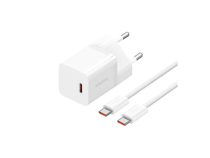 Baseus GaN5 Mini hálózati gyorstöltő 30W, fehér (P1011090221300)