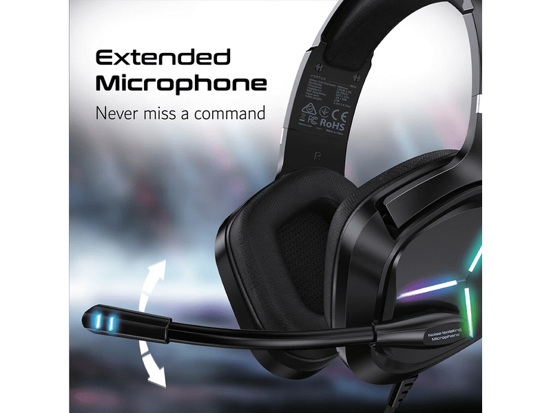 Vertux Blitz 7.1 Gaming headset, fekete
