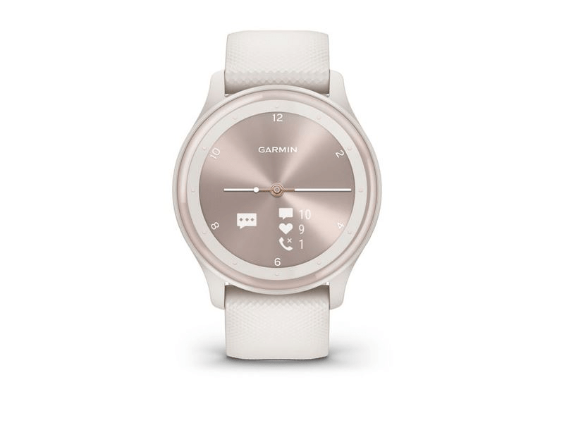 Garmin Vivomove Sport Okosóra, Rosegold, Fehér színű szilikon szíj (010-02566-01)