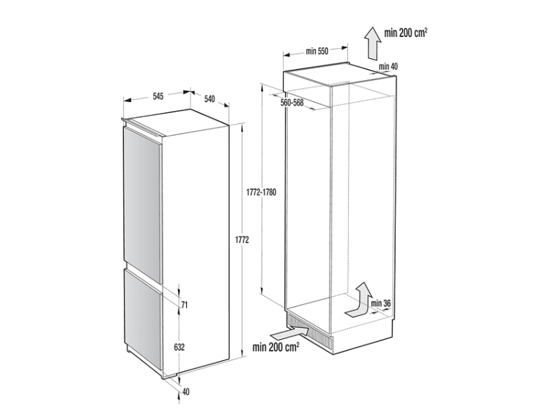 Gorenje NRKI4182P1 Beépíthető alulfagyasztós hűtőszekrény
