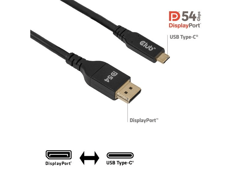 Club 3D CAC-1563 USB-C - DisplayPort 2.1 Kábel, 2m