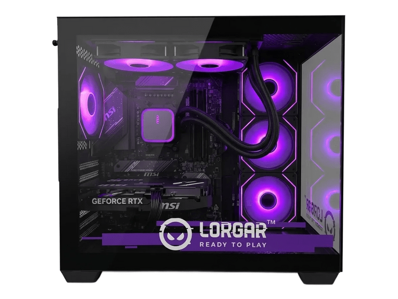Lorgar PCA201 7500F/5060Ti Gamer PC, fekete (LRG-PCA201-BK)