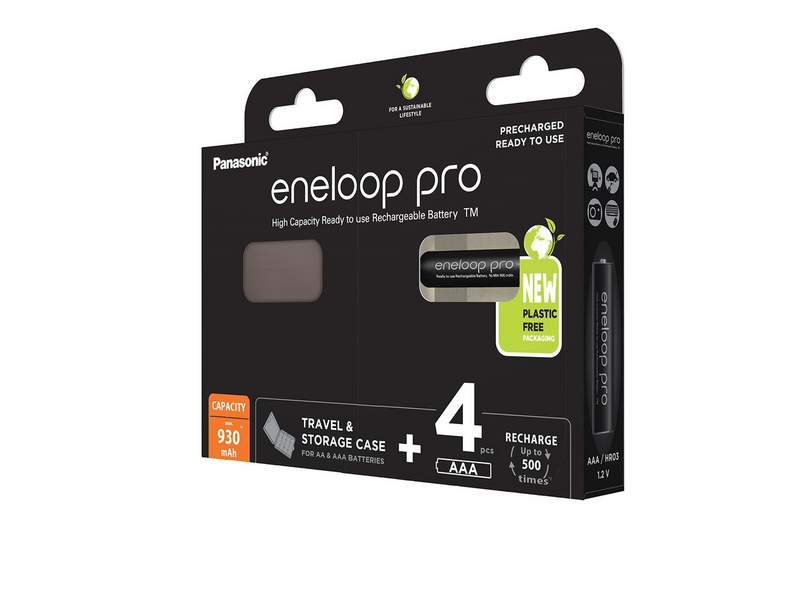 eneloop pro BK-4HCDEC4BE AAA/mikro 930mAh Ni-MH akkumulátor, 4db + akkubox