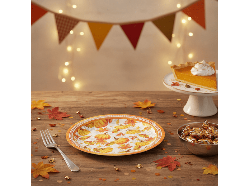 Family 59034 Papírtányér szett, tökös, 2 méret, 12 db