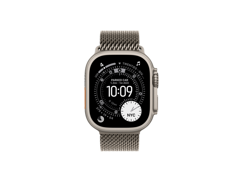 Apple Watch Ultra 3 GPS + Cellular – 49 mm-es natúr titántok, natúr titán milánói szíj – L (MF0E4QH/A)