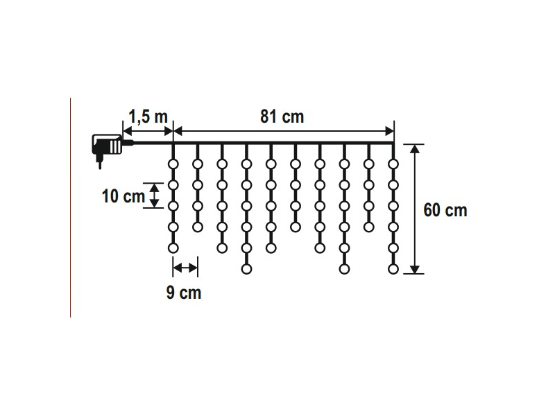 Home KAF50DLEDWW DOT LED-es fényfüggöny, melegfehér