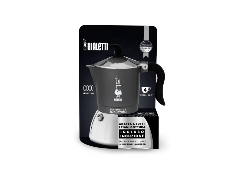 Bialetti Fiammetta indukciós kotyogós kávéfőző 4 adag, szürke (7145)