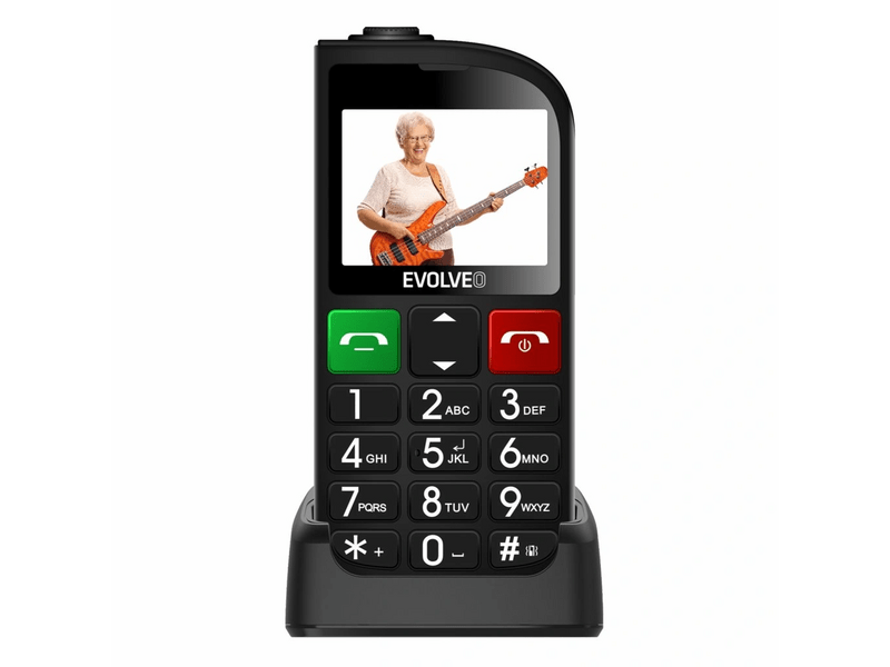 Evolveo EasyPhone FL nyomógombos mobiltelefon, fekete (SGM EP-801-FLB)