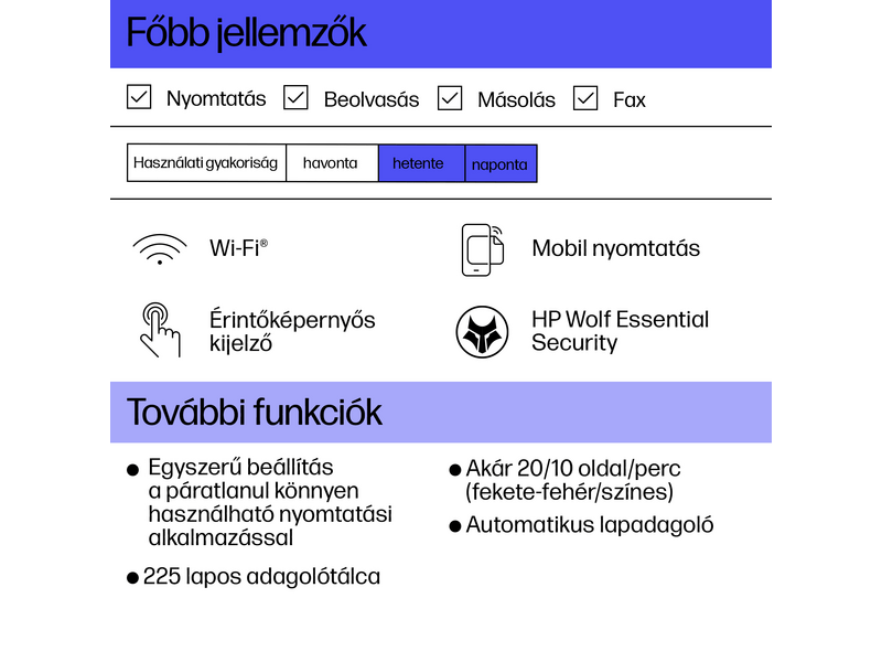 HP OfficeJet Pro 8132e Nyomtató (40Q45B), Instant Ink