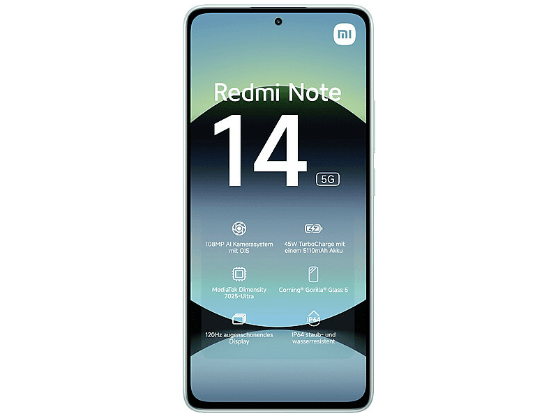Xiaomi Redmi Note 14 5G 8/256GB Okostelefon, zöld (MZB0IOEEU)