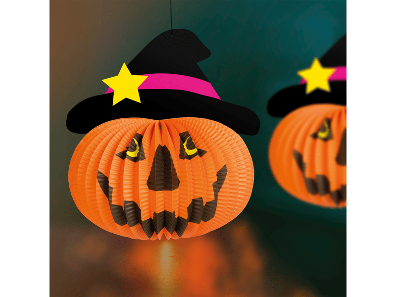 Halloween-i tökös lampion - kalapban