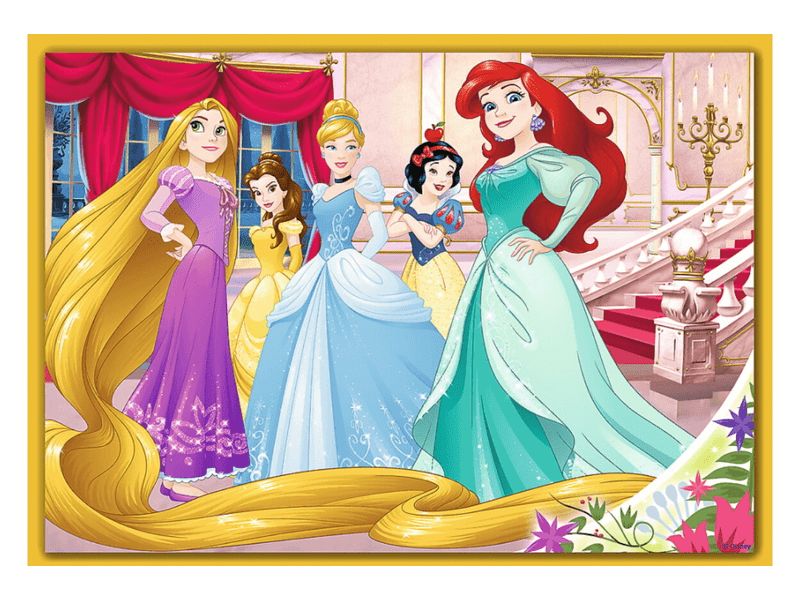 Trefl Disney Princess - Boldog nap - 4 az 1-ben puzzle (34385)