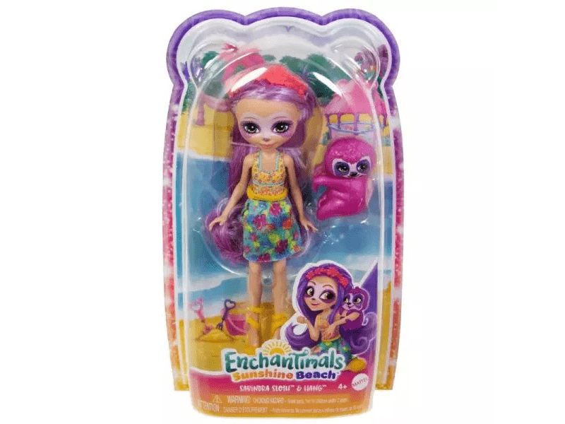 Enchantimals: lutka Sabindra Sloth s ljubičastom figurom Sloth (HRX82)