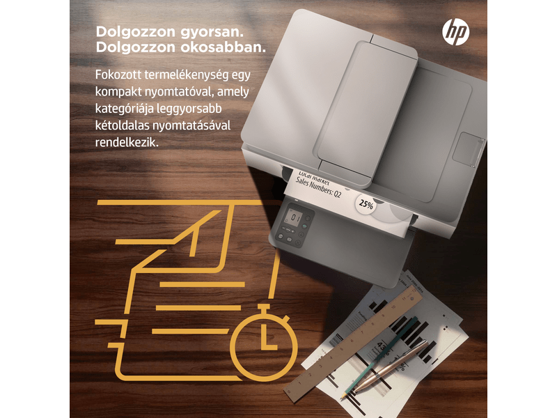 HP LaserJet M234SDWE multifunkciós monokróm  lézernyomtató, A4, ADF, Duplex, Wi-Fi, LAN, HP+ (6GX01E)