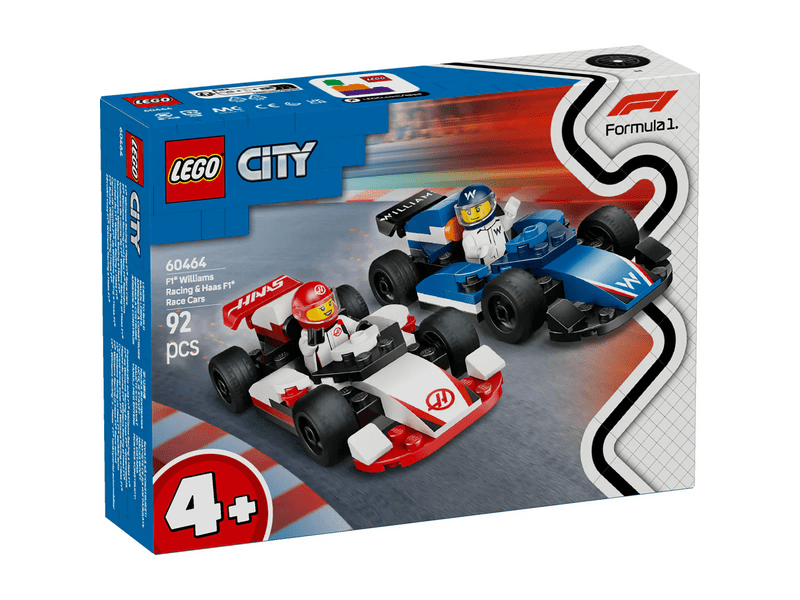 LEGO® City F1®-es Williams Racing és Haas F1® versenyautók (60464)