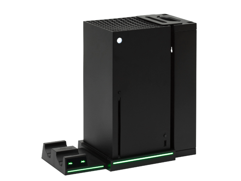 FroggieX FX-XS-C1-B Xbox Series Konzol hűtőállomás + töltőállomás + lemeztartó