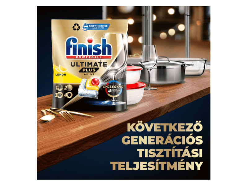 Finish Um Plus All in 1 Lemon, 90 db + Finish öbltő Lemon 800ml