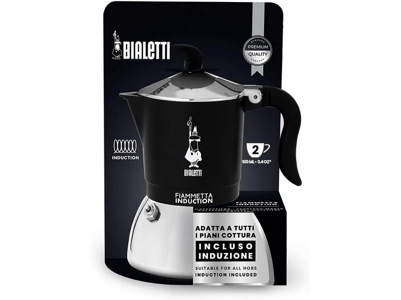 Bialetti Fiammetta indukciós kotyogós kávéfőző 2 adag, fekete (7149)