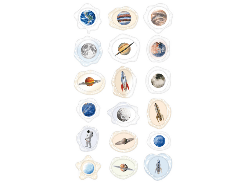 Avenir naljepnice za voštane pečate, svemirski svijet, 18 kom (CH232083)