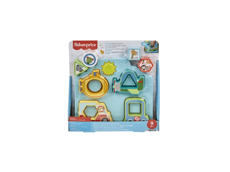Fisher-Price: Forma és járgány kirakó fénnyel és hanggal (HRP31)