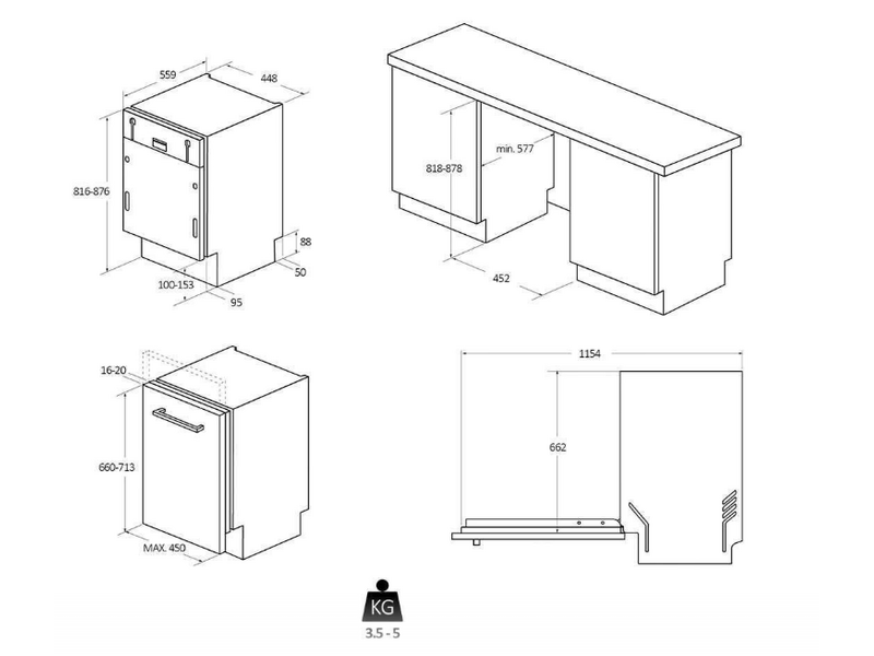 Candy CDIH2D949 Beépíthető mosogatógép