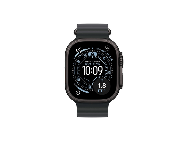 Apple Watch Ultra 3 GPS + Cellular – 49 mm-es fekete titántok, fekete óceán szíj (MF0J4QH/A)