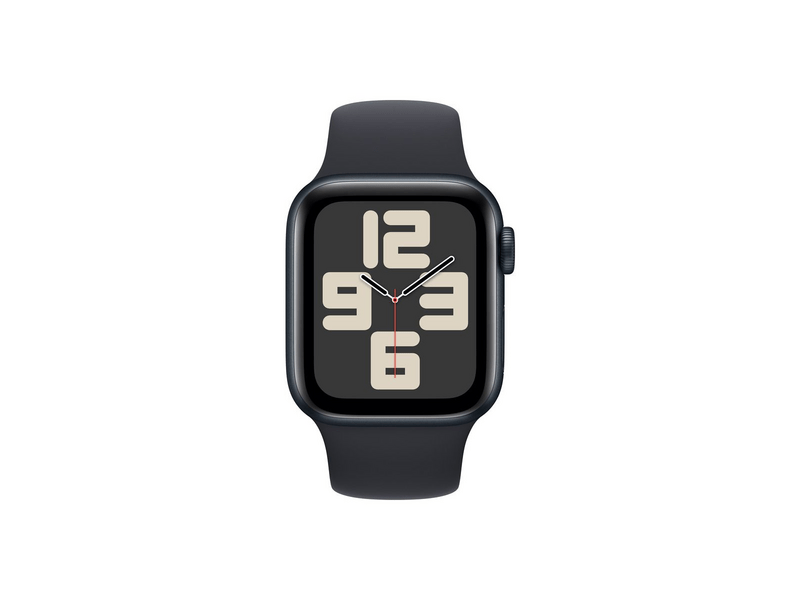 Apple Watch SE (2023) GPS – 40 mm-es éjfekete alumíniumtok, éjfekete sportszíj - M/L (MR9Y3QH/A)