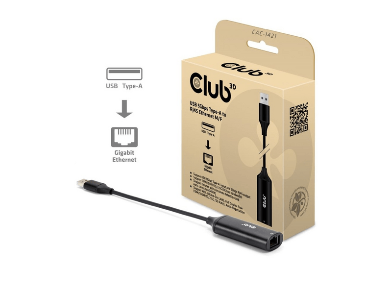 Club 3D CAC-1421 USB-A - RJ45 Átalakító