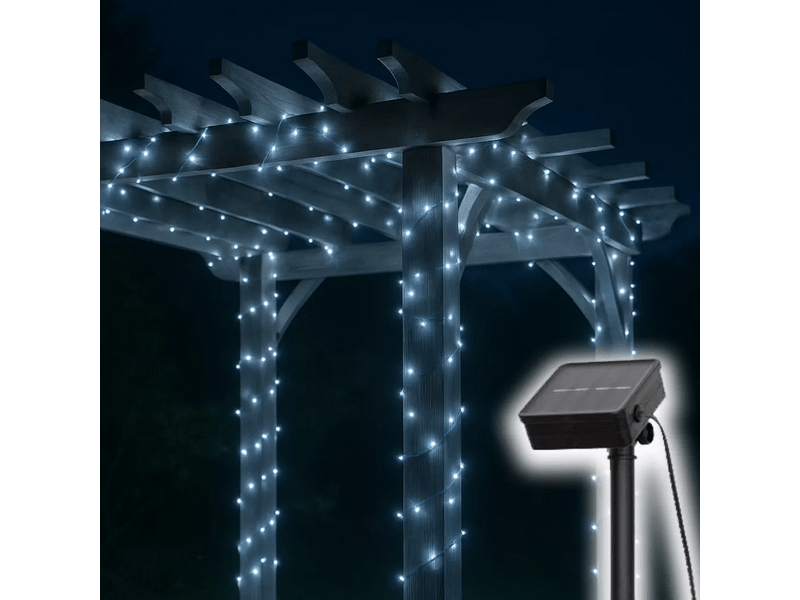 Home SLC100WH Szolár fényfüzér, hidegfehér LED, 7m