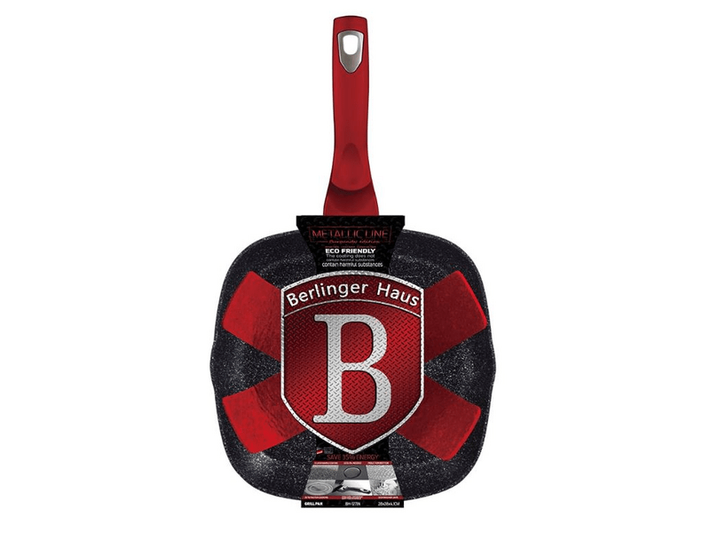 Berlinger Haus BH1271N Metallic Line Burgundy Edition Grill serpenyő, 28 cm